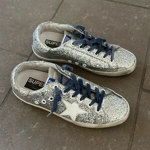 Golden Goose silver sparkle sneakers